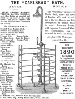 English needle shower bath