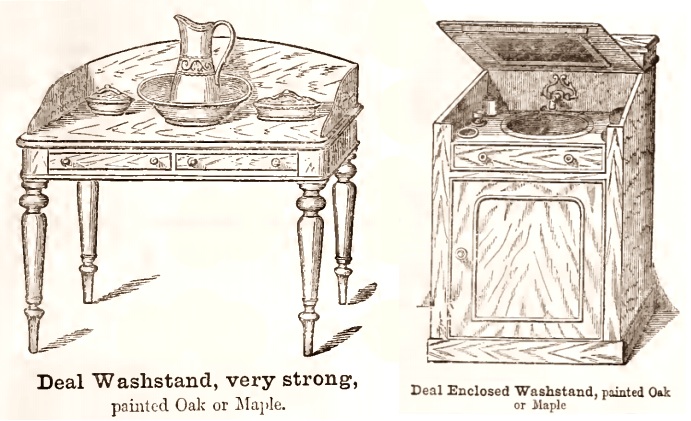 Washstand with pitcher or faucet