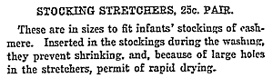 children's stockign stretcher ad