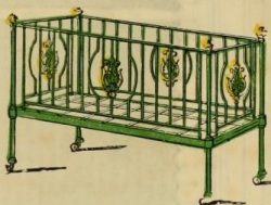 1800s crib or cot with trim