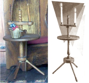 Candlestands colonial screw tripod table type