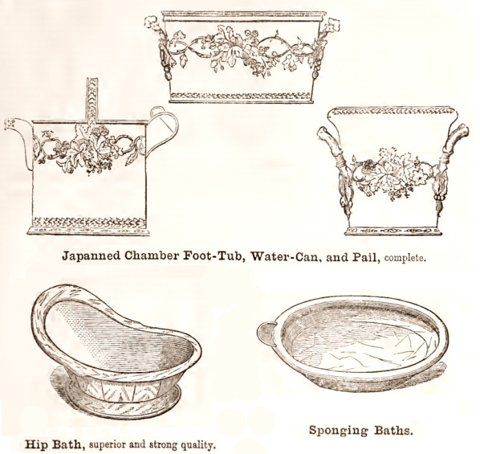 hip bath, sponge bath, foot bath, water can
