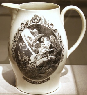 American creamware transfer print jug 